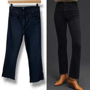 MOTHER Jeans The Hustler Ankle Fray Encounters at Night Black Size 27